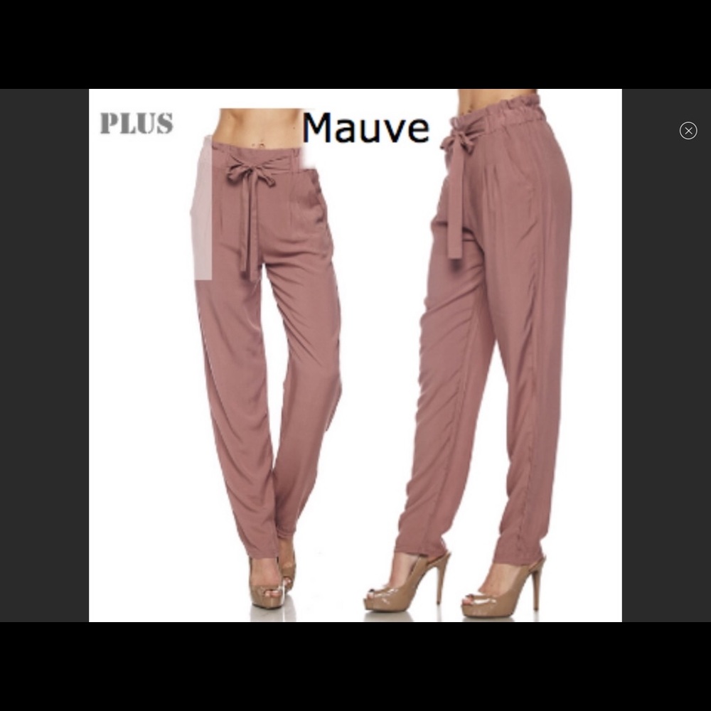 ❣️SALE! 3/$25❣️ MISSY PLUS PAPER BAG DRAWSTRING WAIST PANTS NWT - Picture 5 of 5